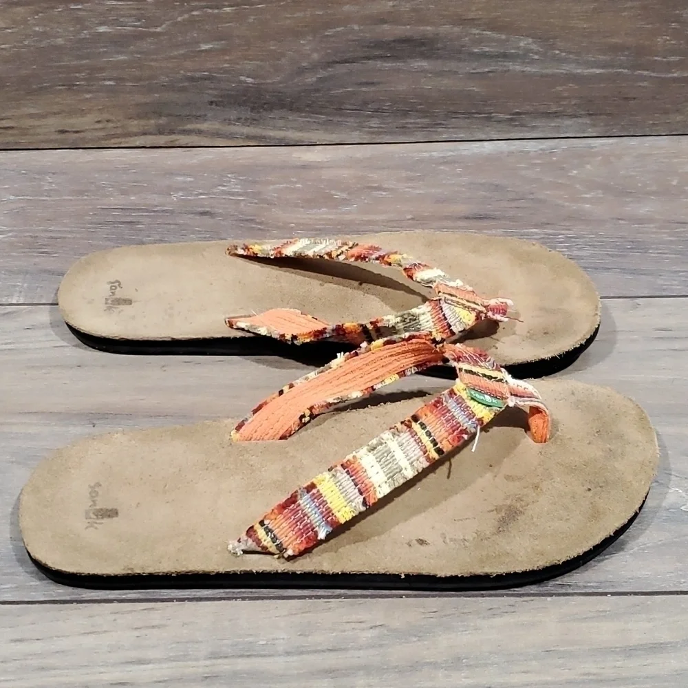 Sanuk Women sz 11 thong shoes flats flip flop sandals